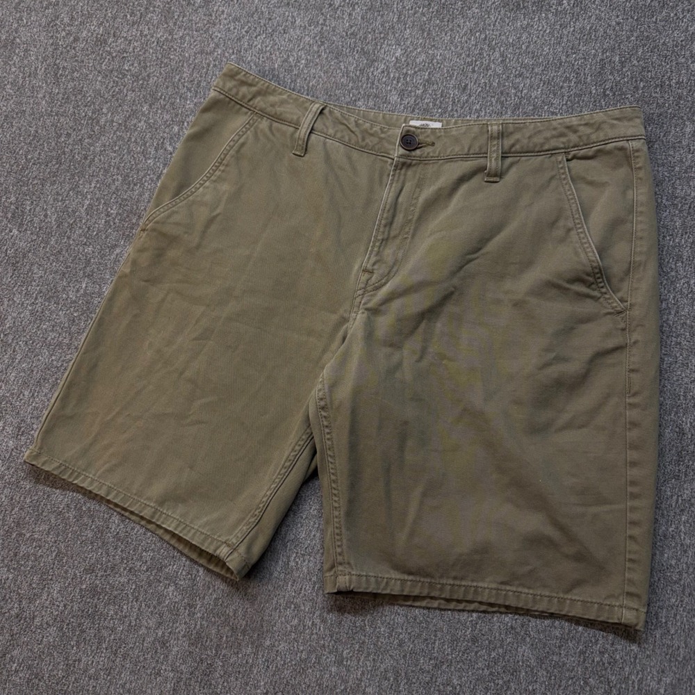 Timberland Mens Chino Shorts Olive Green Khaki Cotton Twill Size 34 TB0A1U3X